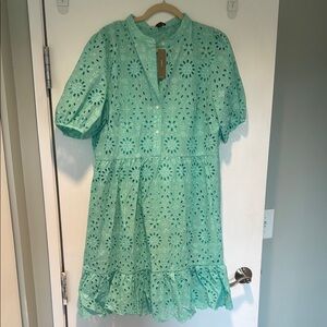 J.Crew Mint Green Eyelet Dress